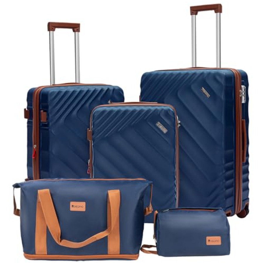 Expandable Hard Shell Luggage Set - 5 Parçalı Sert Kabuklu Genişletilebilir Bagaj