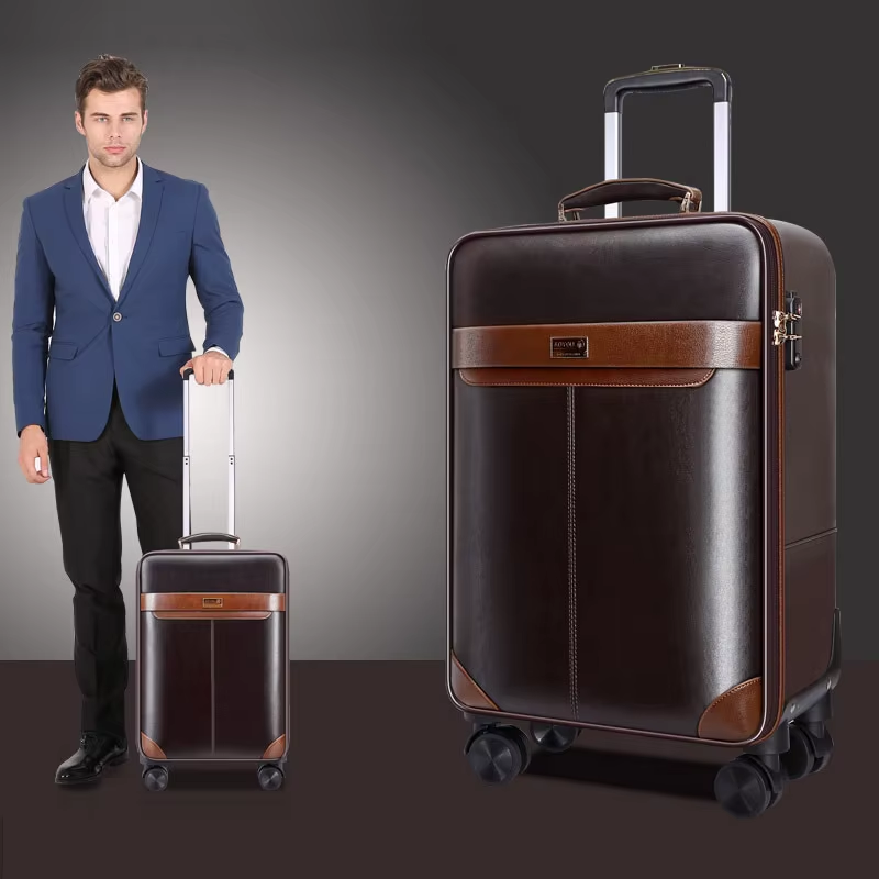 Spinner Wheel Rolling Suitcase 20 Inch - PREMIUM Deri Haddeleme Bagaj Seti Spinner