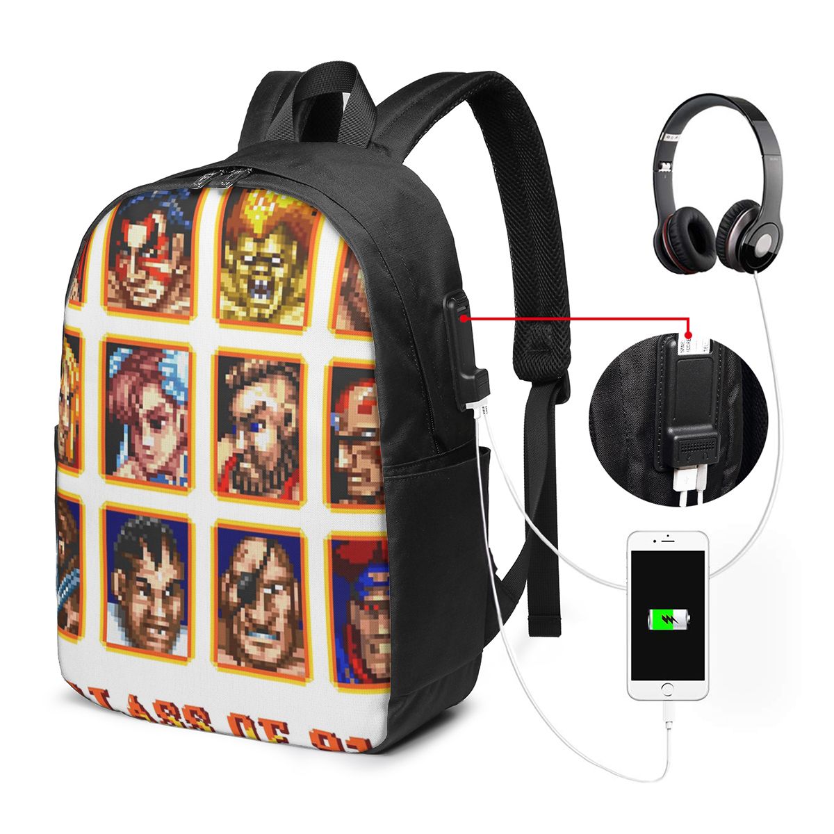 Backpacks - Yenilgili Portreler Super Street Fighter Sırt