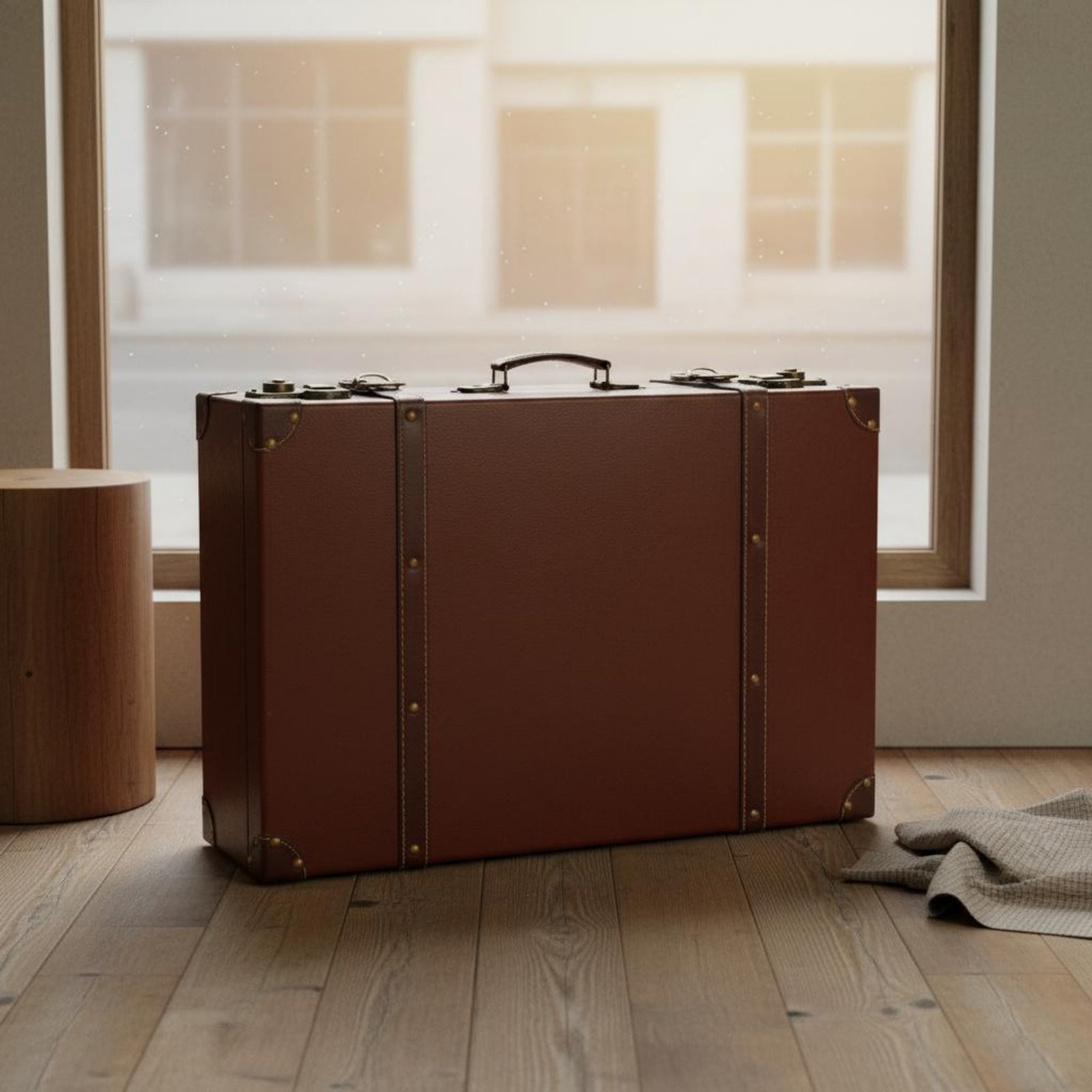 Retro Vintage Trunk Suitcase - 3 Parça Vintage Bavul Seti Fotoğraf