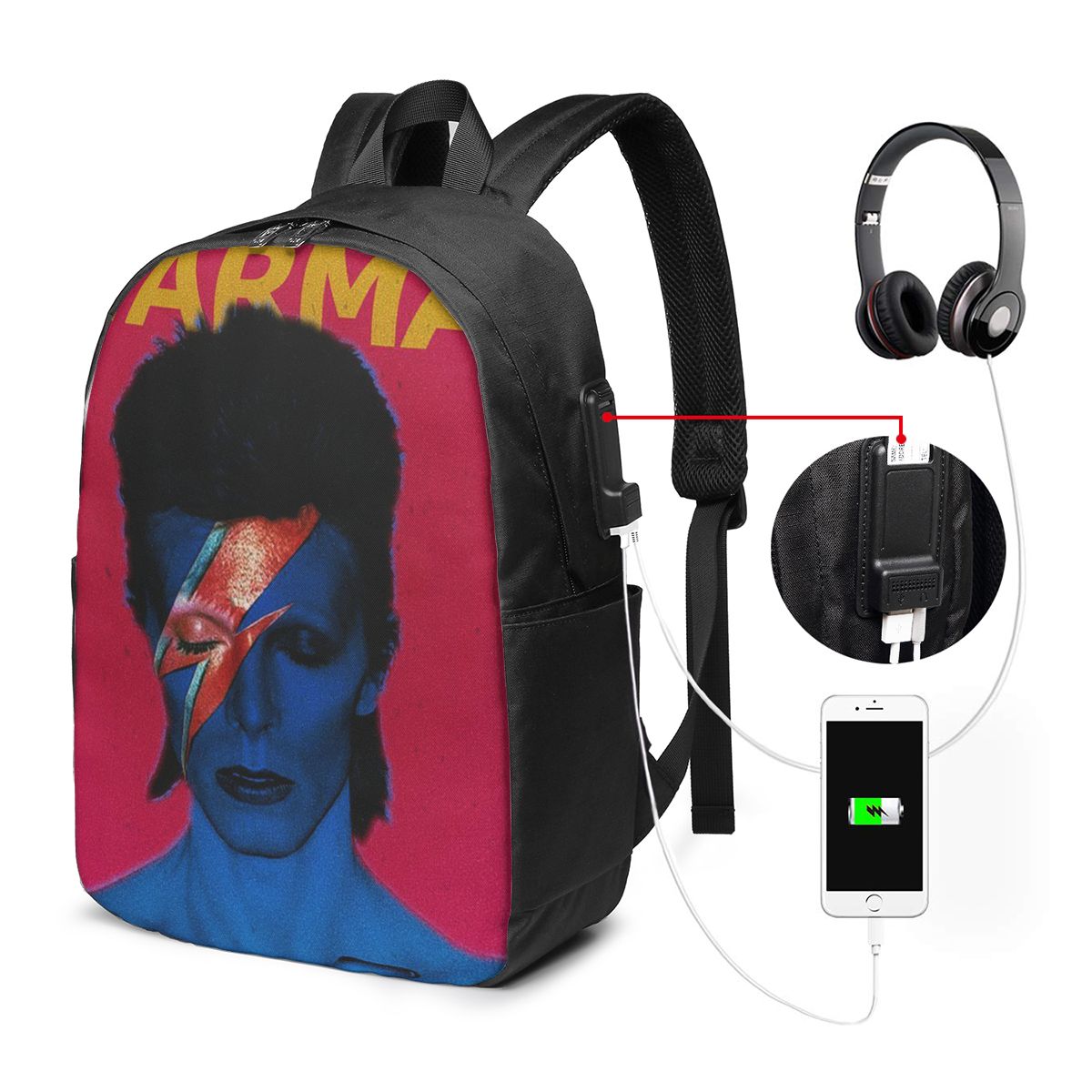 Backpacks - Davids Bowied Sırt Çantası Seyahat Dizüstü