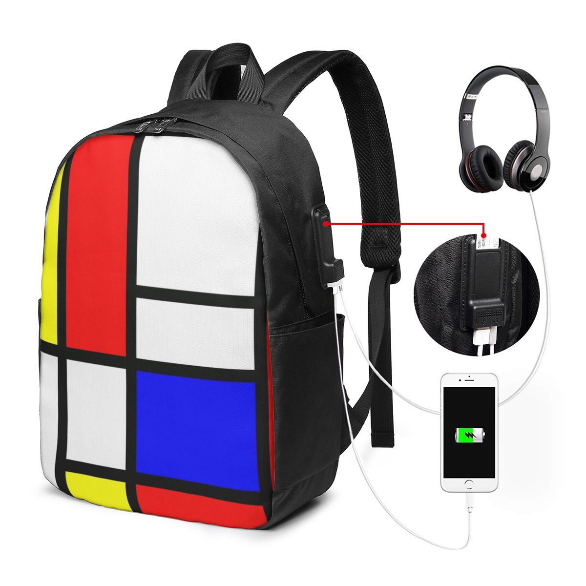 Piet Mondrian Kompozisyon Sırt - Backpacks incelemesi ve fiyatı