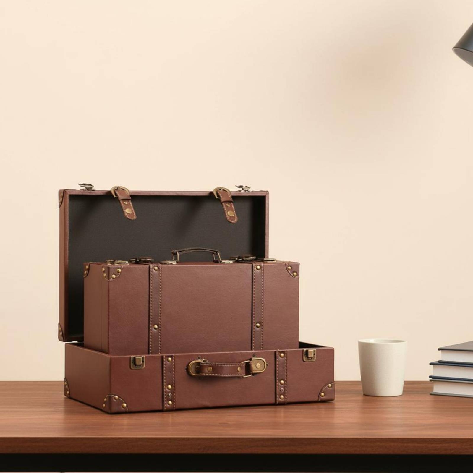 Vintage Bavul Sandığı Deri Gör - Retro Vintage Trunk Suitcase incelemesi ve fiyatı