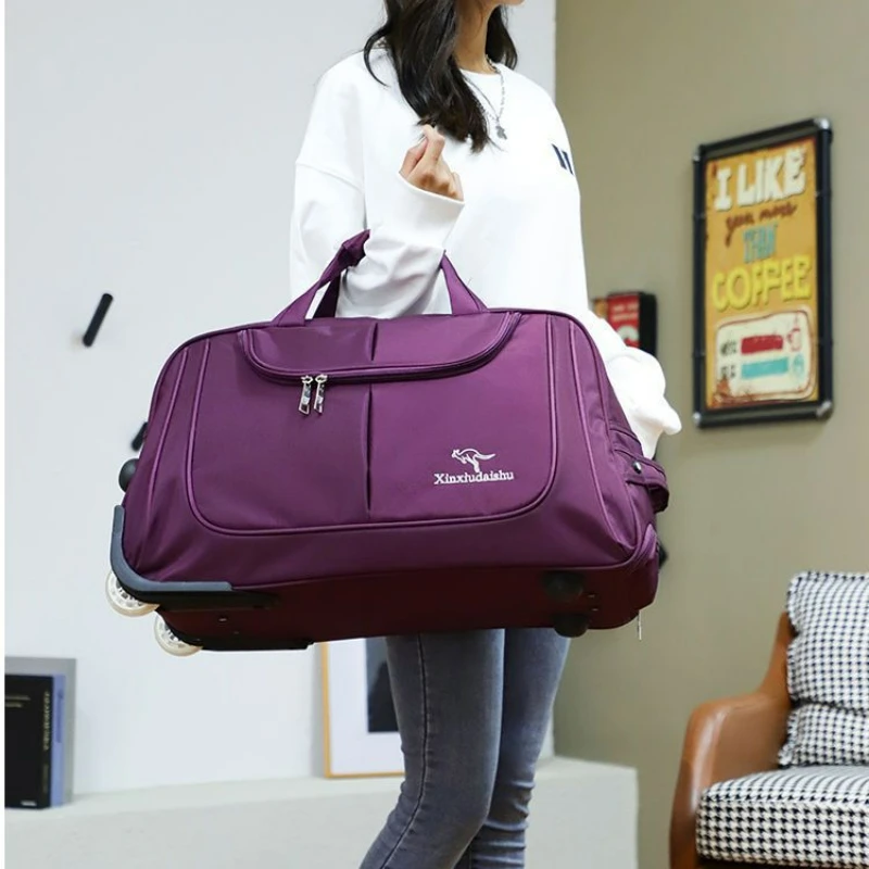 Büyük kapasiteli arabası çanta - Foldable Rolling Luggage Bag incelemesi ve fiyatı