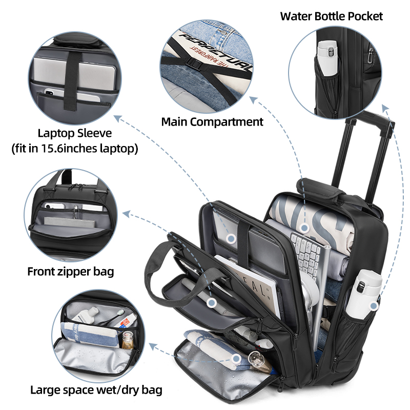 Seyahat Çantası, İş Sırt Çanta - Foldable Rolling Luggage Bag incelemesi ve fiyatı